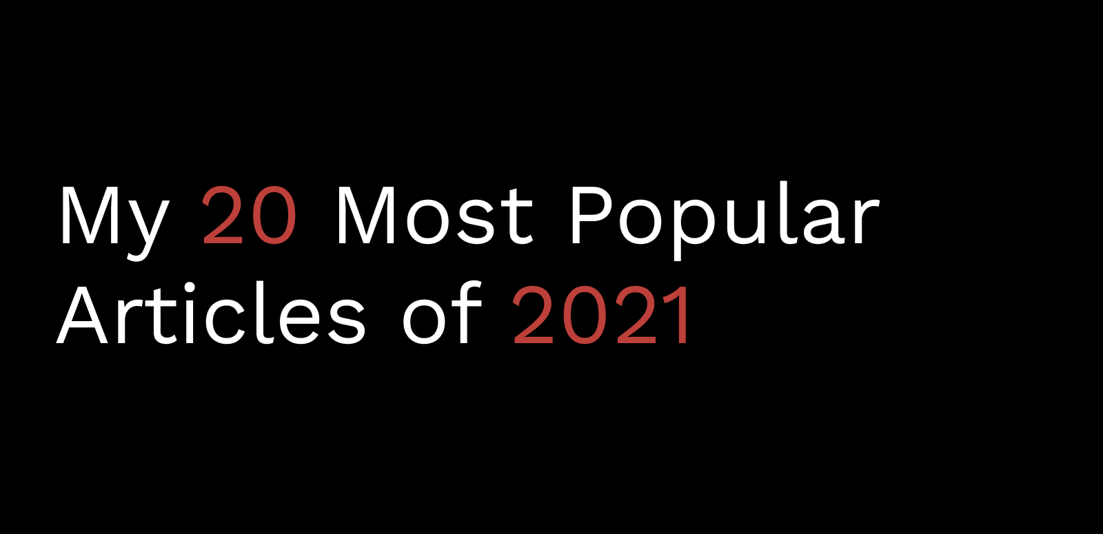 Most Popular Articles 2021