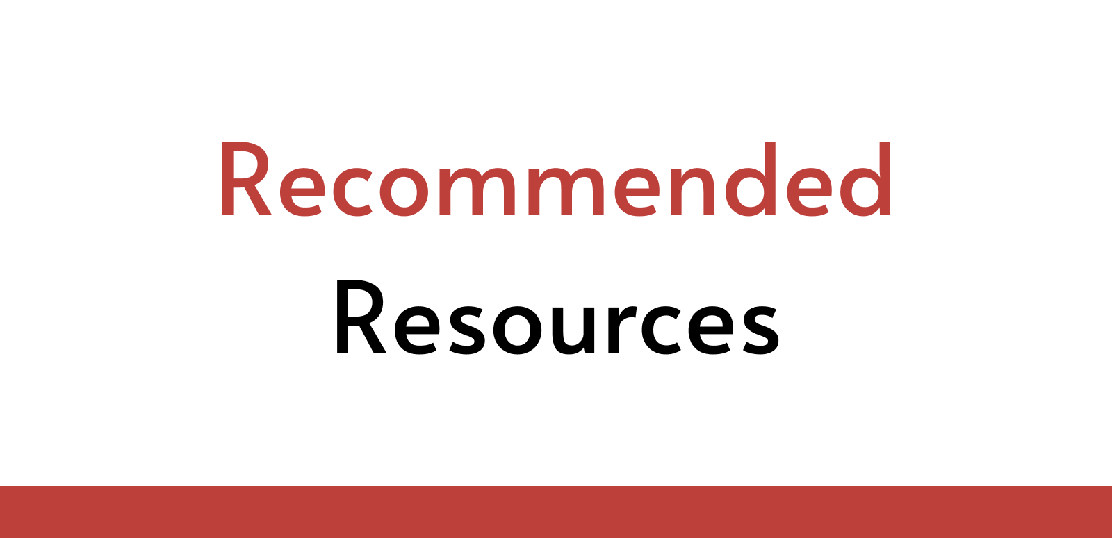 Recommended Resources